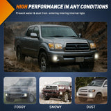 Fog Lights Assembly Compatible with 2001 2002 2003 2004 2005 2006 2007 Toyota Sequoia 2000-2006 Tundra(NOT fit steel front bumper models) w/9006 12V 51W Bulbs Clear Lens