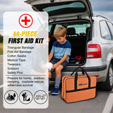 Car Emergency Kit with Jumper Cable Air Compressor Tire Repair Essential Tools First Aid Alligator Connector Electrical Kit for Travel Camping Outdoor Cars Truck SUV RV