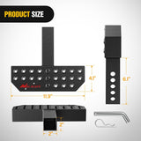 Hitch Step with 2 Inch Hitch Receiver Rear Bumper Guard Protector 11.9 Inch with 5/8 Inch Hitch Pin Clip Upgraded Textured Black Anti Slip Hitch Step Bar for Pickup Truck Car SUV