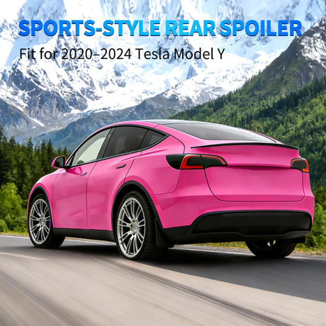 Spoiler Compatible with Tesla Model Y 2020 2021 2022 2023 2024 Spoilers for Cars Rear Spoiler Wing ABS Sporty Rear Trunk Lip Exterior Accessories Easy No-Drill Installation, Matte Black