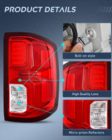 Taillight Assembly for 2016 2017 2018 Chevy Silverado 1500 | High Country Custom LS LT LTZ SSV WT LED Models Tail Light OE Style Rear Lamp Replacement Passenger Side