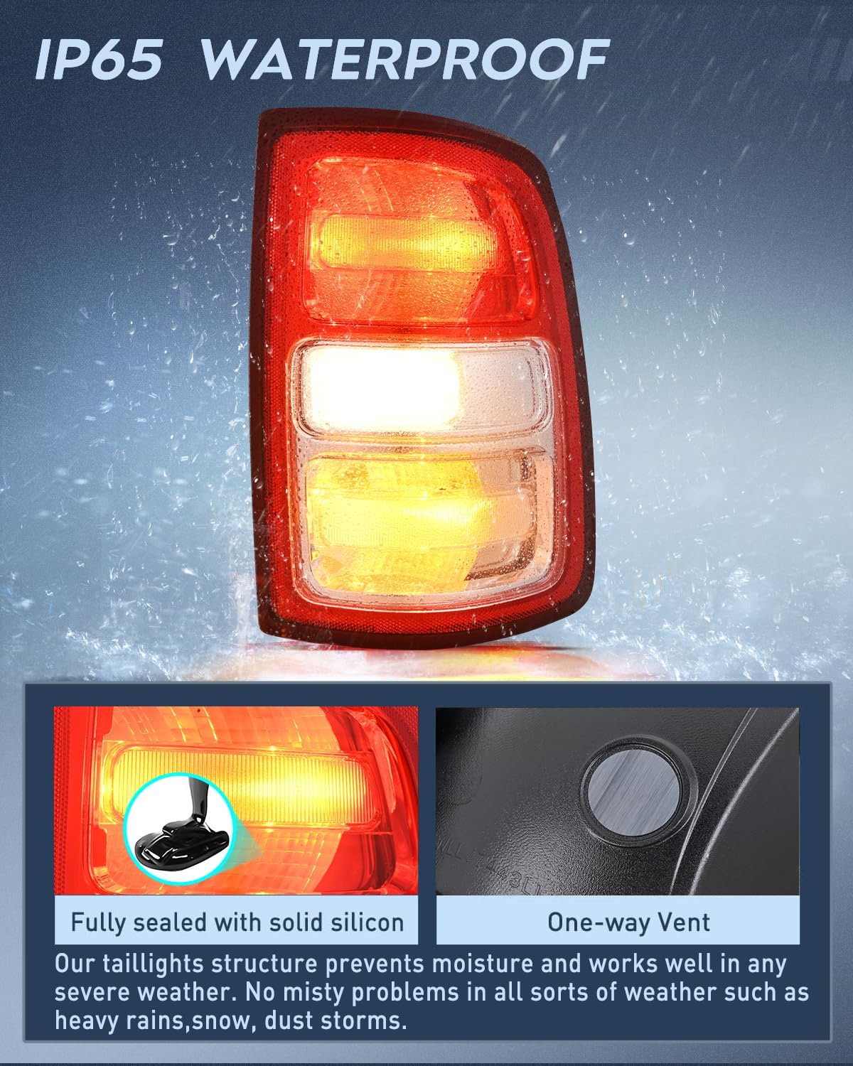 Taillight Assembly for 2019 2020 2021 2022 2023 Dodge Ram 2500 | 2019-2023 Dodge Ram 3500 Red Bezel Tail Light OE Style Rear Lamp Replacement Passenger Side