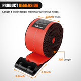 Truck Straps 4 Inch x 30' Heavy Duty Tie Down with Flat Hooks | 16800LBS Break Strength & 5400LBS WLL for Flatbed Trailer Cargo Control Recovery Tree Saver 10 Pack Red