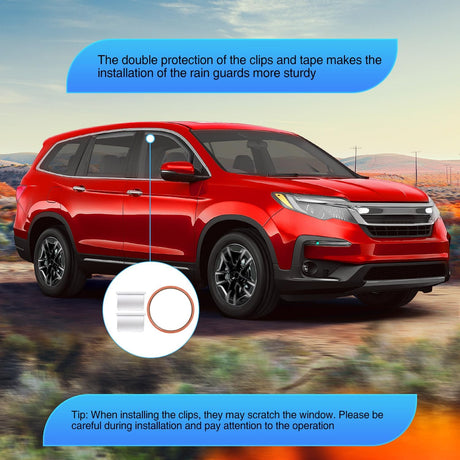in-Channel Window Visors for Honda Pilot 2016 2017 2018 2019 2020 2021 2022, Side Window Deflectors Rain Guards for Cars, Sleek Low Profile Design, Smoke Tinted, 4PCS