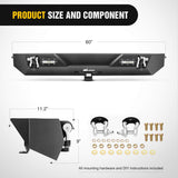 Front and Rear Bumper Compatible for 1987-2006 Wrangler TJ & YJ Rock Crawler Bumper with Hitch Receiver Winch Plate LED Lights D-Rings,Upgraded Textured Black