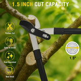 29 Inch Loppers for Tree Trimming Heavy Duty Bypass Loppers Powerful Gear Action Sharp Steel Blade Tree Trimmer up to 1.5 Inch Dia Cut Capacity Non-slip Handle Branch Cutter for Garden Maintenance