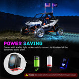 COB RGB LED Whip Light 2PCS 5FT Spiral Antenna Whips | Bluetooth APP and Remote Control with DIY Chasing Patterns Music Sync and Spring Base for ATV UTV RZR Can Am and Truck