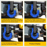 2 Pack 3/4 Inch D-Ring Separate Shackle 45,000 Lbs Break Strength | Includes 7/8 Inch Lock Pin, Isolators and Washers Off Road Recovery, for Tow Strap Winch Truck Vehicle Black&Blue