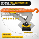Car Door Step Universal Aluminum Latch Step for Car Roof Access Portable Folding Car Door Latch Hook Step Multi-Adjustable Both Feet Stand Pedal Max Load 500 Lbs for Truck Suv Vehicles, Orange