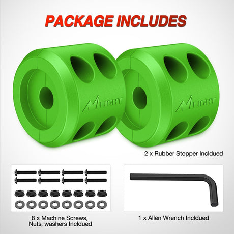 Winch Stopper for ATV UTV Truck SUV Winch Cable Hook Rubber Stopper 2 Pack Protect Towing Hook Synthetic Rope Winch Accessories Rope Line Saver with Stainless Steel Screws Allen Wrenc, Green