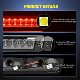 Third Brake Light for Ford Mustang Hatchback 1987-1993 with Spoiler | for Ford Mustang LX Hatchback 1987 1988 1989 1990 1991 1992 1993 with Spoiler Version, High Mount 3rd Stop LED Lamp, Smoked
