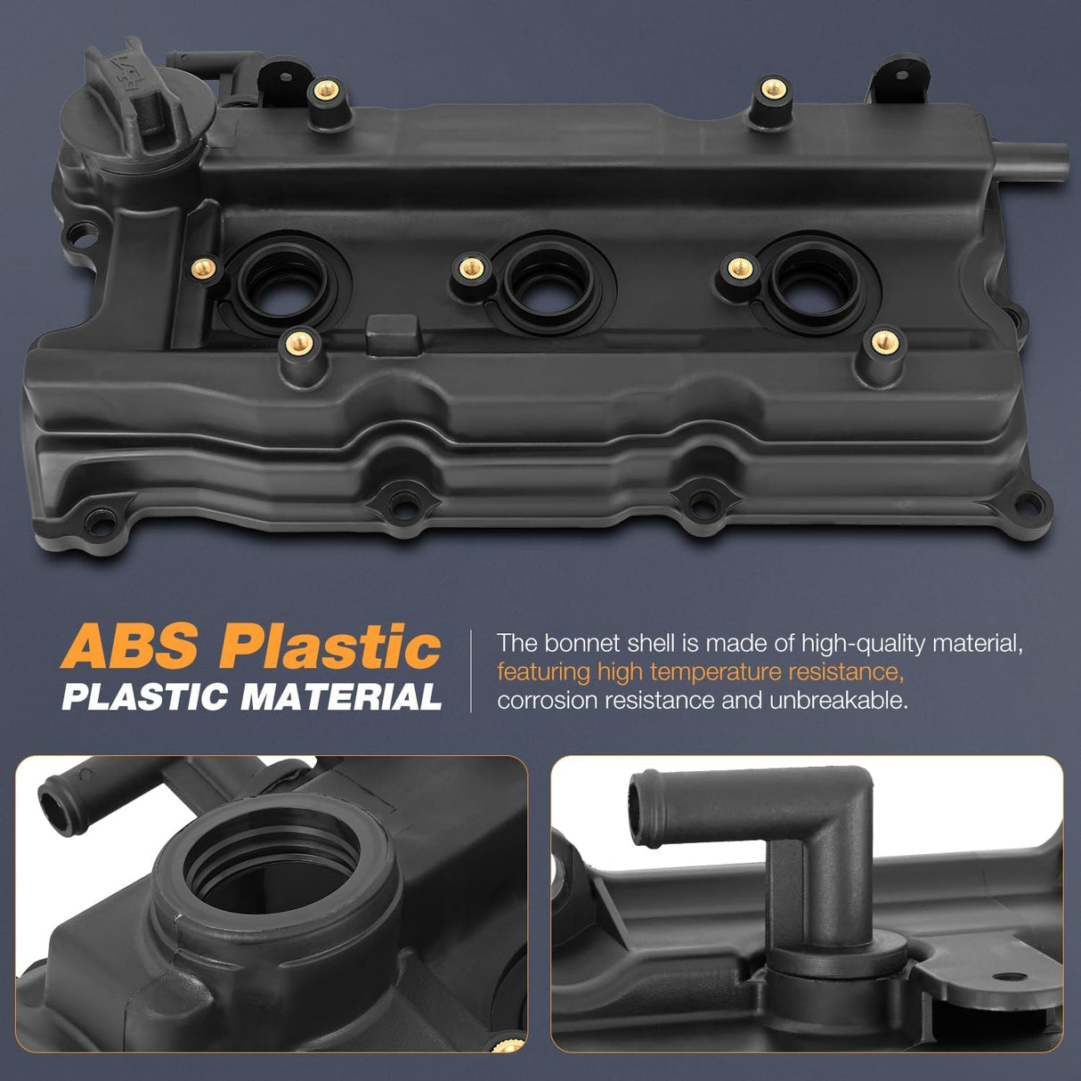 Pair Engine Valve Cover Set for Infiniti I35 2002 2003 2004, for Nissan Altima 2002 2003 2004 2005 2006, Maxima 2002-2006 2007 2008, Quest 2004-2009, Murano 2003 2004 2005 2006 2007