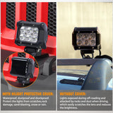Light Bar Cover for 4 Inch LED Pods, 2 PCS Black Protective Durable Polycarbonate Lens Waterproof Dustproof Scratch-Proof for Double-Row Off Road Driving Lighting