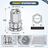 32PCS M14x1.5 Lug Nuts Compatible with 2017-2025 Ford F250/F350 | Closed End Mag Seat One-Piece Solid Chrome Steel OEM Factory Wheel Nuts Replace