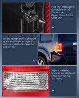 Taillight Assembly Compatible with 2009 2010 2011 2012 2013 2014 2015 Honda Pilot Red Clear Tail Lights Rear Lamp Replacement OE Style Driver and Passenger Side w/Bulbs