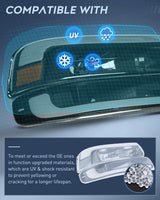 LED DRL Headlight Assembly for 1999 2000 2001 2002 Chevy Silverado 1500 1500HD 2500 2500HD 3500 Chevrolet Tahoe Suburban Replacement Headlamp Smoked Lens Black Housing Amber Bumper Lights Set