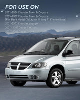 2001-2007 Chrysler Town & Country 2001-2003 Voyager 2001-2007 Dodge Grand Caravan Headlight Assembly Black Case Clear Reflector Nilight