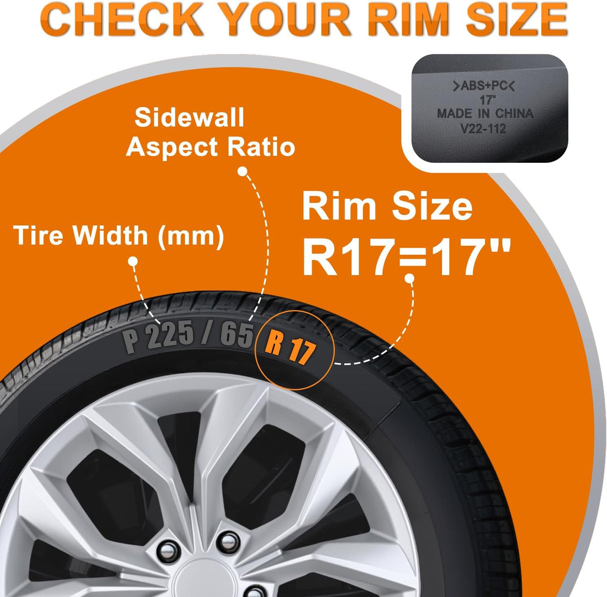 Wheel Cover Hubcaps 17 Inch Compatible with Honda CR-V CRV 2023 2024 2025 Hub Caps 17 inch Set of 4 Rim Covers Protector Wheel Replacement 44733-3A0-A02 ABS PC Material Flower Style, Silver