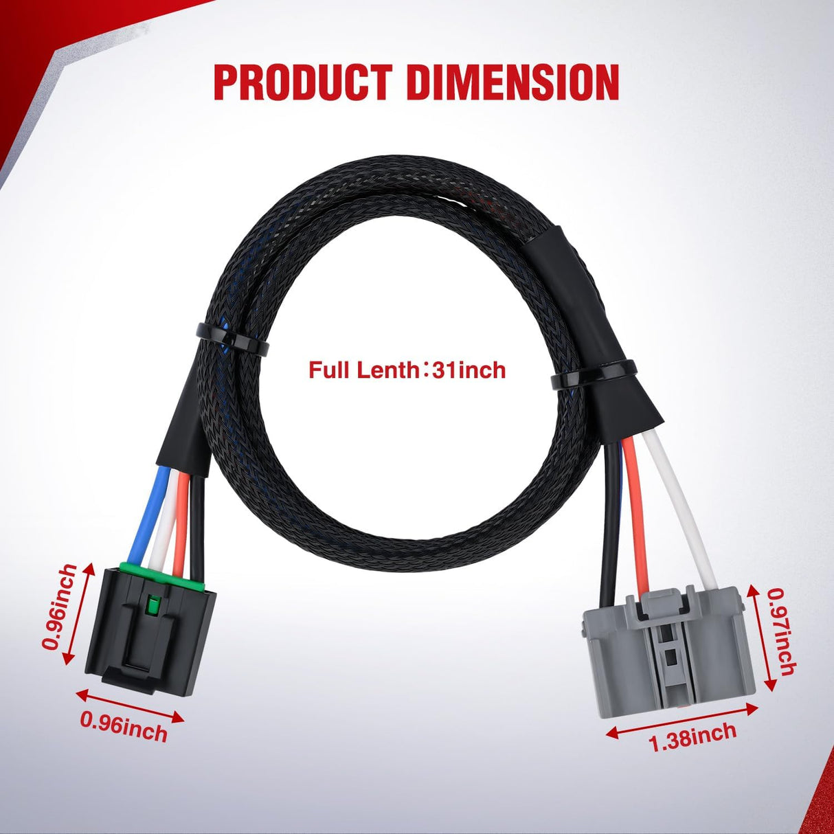 Wiring Harness Kit Brake Controller Wiring Harness Adapter for GMC Sierra 1500 2019-2024, 2500 3500 2020-2023, Yukon 21-22, Chevrolet Silverado 1500 2019-2024, 2500 3500 2020-2024, Suburban and Tahoe 2021 2022