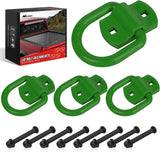 4 PCS D Ring Tie Down Anchor 1/2 Inch Heavy Duty Rings with Screws Bolts on Trailer Truck Bed Cargo 12000 Lbs Break Strength Hook Green