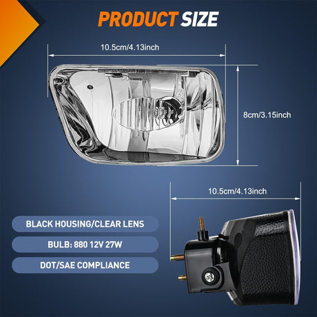 Fog Light Assembly Fog Lights Assembly Compatible with 2002 2003 2004 2005 2006 2007 2008 2009 Chevy Trailblazer 2003-2008 Isuzu Ascender Bumper Lights w/12V 27W Bulbs (NOT Fit 2007-2009 TRAILBLAZER SS Models)
