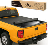 Soft Roll-Up Tonneau Cover Compatible with Chevy Silverado/GMC Sierra 1500 2007 2008 2009 2010 2011 2012 2013–6.5ft Truck Bed Cover