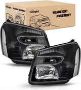 Headlight Assembly Compatible with 2005 2006 2007 2008 2009 Chevy Equinox SUV OE Style Replacement Headlights Black Housing Clear Reflector Headlamp Passenger and Driver Side