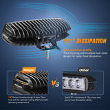 LED Pods 4PCS 18W 6Inch Flood Offroad Fog Light Bar Waterproof with 16AWG POD Lights Wiring Harness Kit for Boat SUV ATV 4WD Car Truck Golf Cart 12V 24V -4 Leads