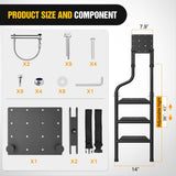 Universal Foldable Pickup Truck Tailgate Ladder | Truck Bed Step for Pickup, Features Non-Slip Wide Pedal, Stainless Steel Self-Drilling Screws, Sturdy Rubber Feet
