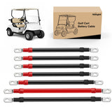7PCS 4 AWG Golf Cart Battery Cable Kit Pure Copper for EZGO TXT | Heavy Duty Pure Copper AC/DC Wire Kits with Tinned Copper Lugs for 36V/48V EZGO TXT 1994-up