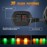 40LED Amber Green Emergency Strobe Traffic Advisor Light Bar with Suction Cups Dash Safety Warning Hazard Flashing Lights Interior Front/Rear Windshield for Trucks Construction Vehicles
