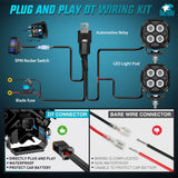 LED Pod Light 2 PCS 3.1 Inch 20W 4 LED Round Hyper Flood Beam Offroad Driving Lights w/18AWG Rocker Switch Wiring Harness Kit for Truck Motorbike Boat ATV UTV