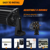 22 Inch 120W Spot Flood Combo Off Road Led Light Bar Work Light Driving Lamp with 16 AWG Wiring Harness Kit for Truck Jeep ATV SUV, White (Auto-701)