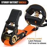 Ratchet Tie Down Straps With Soft Loop Orange Nilight