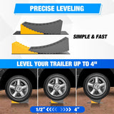 RV Leveler - 2 Pack Camper Leveling Blocks Ramp Support Dual Axles, Up to 35,000lbs, Fast RV Accessories Leveling System for Travel Trailer, Motorhome - Yellow