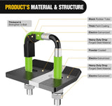Trailer Hitch Tightener for 2 Inch Trailers Hitches Mount Anti Rattle Heavy Duty Steel with Rubber Cover Green U Bolt Matte Black Plate Electrophoresis Anti-Rust Triple Protective