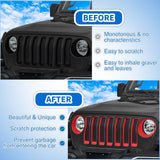Grill Inserts fit for Jeep Wrangler Front Grille Inserts Headlight Cover Set for JL JLU Unlimited Sport SportS 2018 2019 2020 2021 2022 2023 Grille Bezels Trim Exterior Accessories Red 9 Pcs