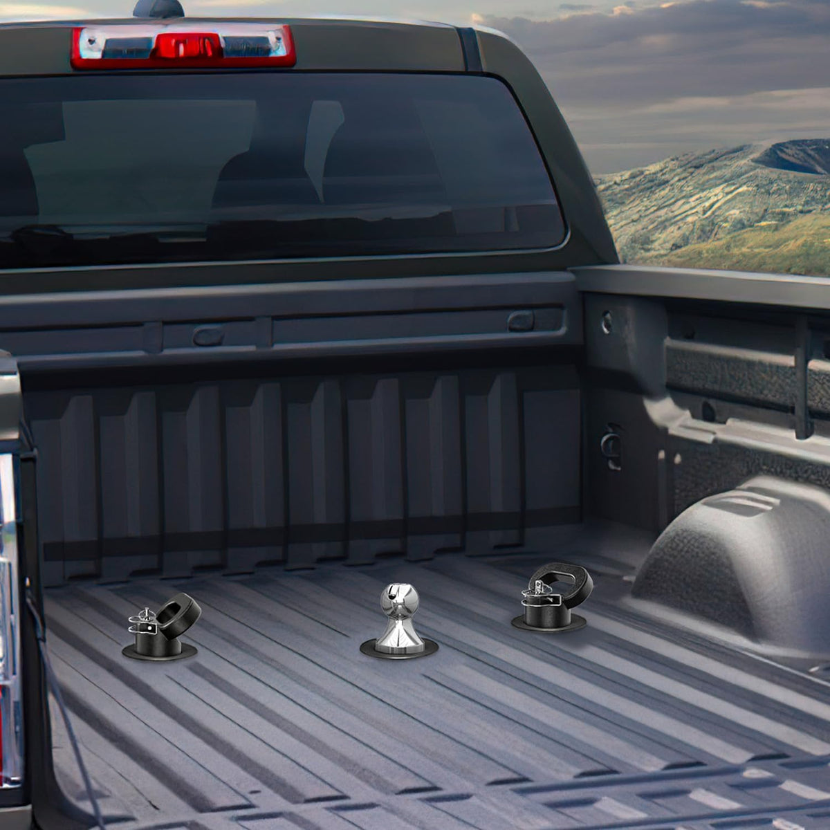 60618 Puck System Gooseneck Hitch Ball Kit, Compatible with 2013-2025 Dodge RAM 2500 3500, 2-5/16 Inch Gooseneck Ball for Truck Bed with 2 Safety Chain Anchors w/Storage Box