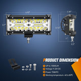 Side Shooter Light Bar 7 Inch Triple Row Spot Flood Combo Work Off Road Lighting on Truck SUV ATV UTV