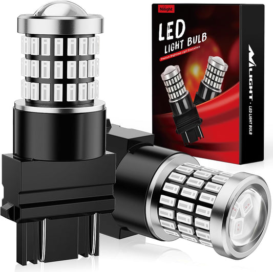 LED Headlight 57LEDs Red 3156 3056 4157 3057 3157 LED Bulbs (Pairs)
