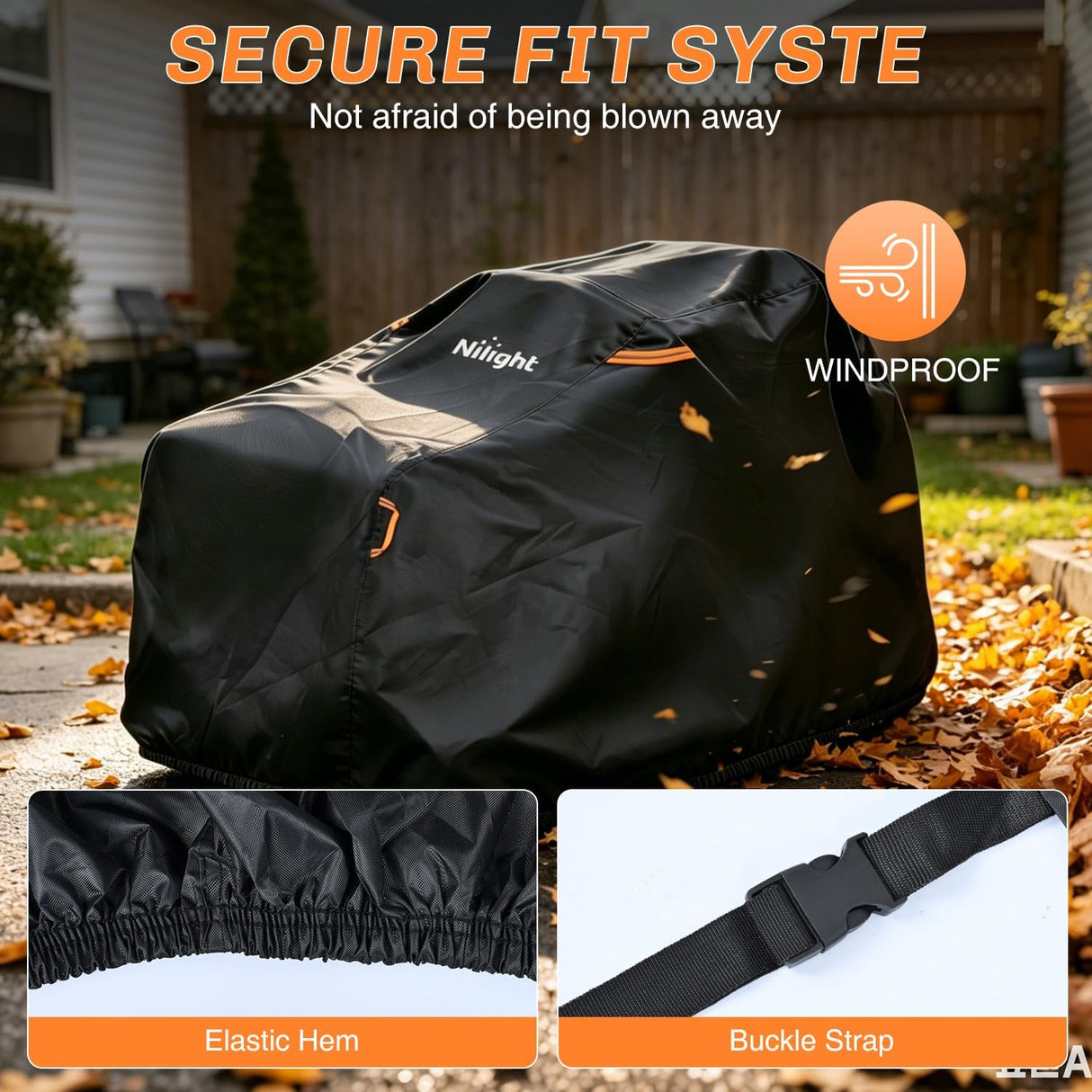 Zero Turn Mower Cover 76 Inch, Waterproof Lawn Mower Cover | Fits Mowers up to 76 InchL x 47 InchW x 47 InchH, 420D Heavy Duty Fabric, All-weather & UV Protection
