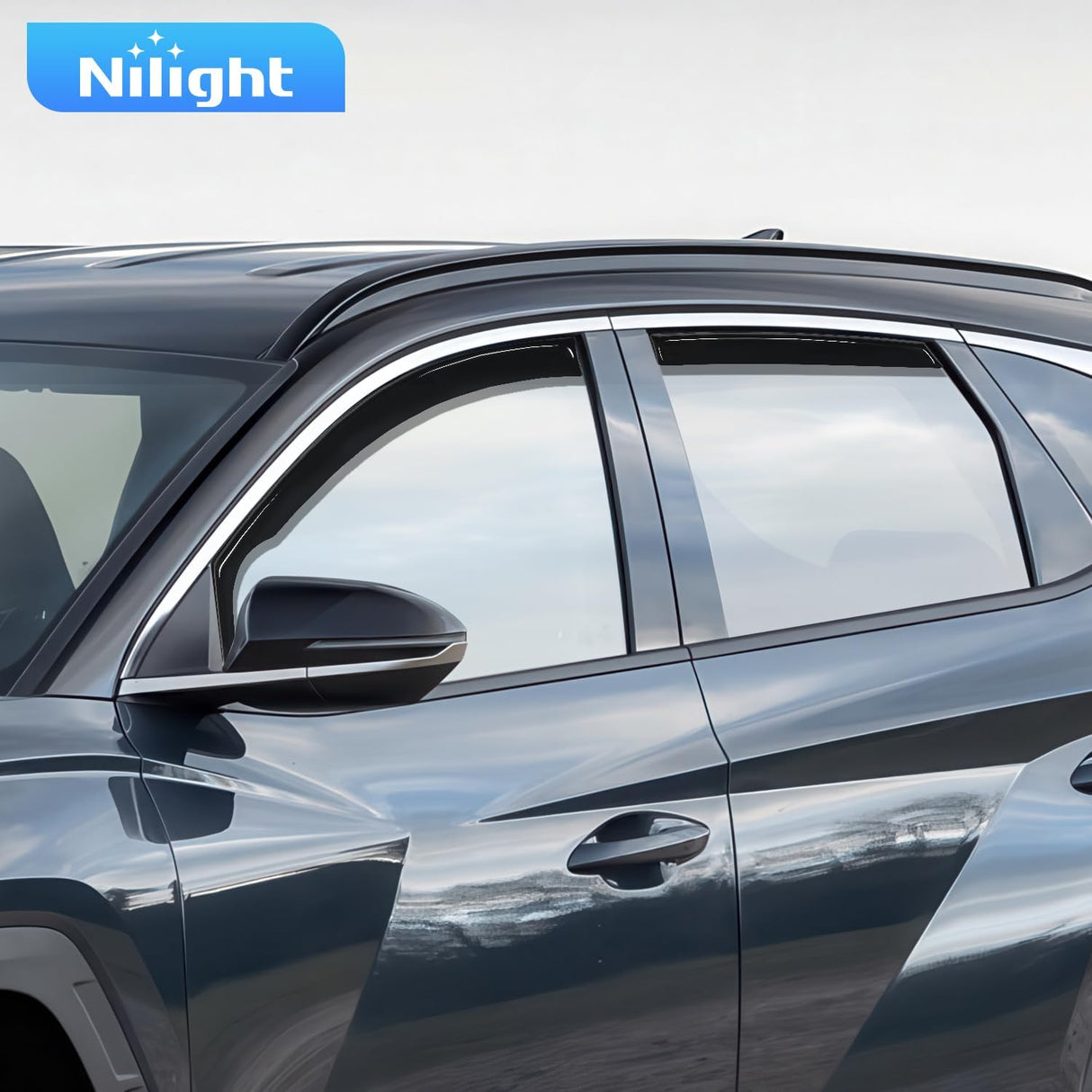 in-Channel Rain Guards for Hyundai Tucson 2022 2023 2024 2025 2026, Vent Window Visors, Original Window Deflectors-4PCS