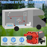 RV Water Pump 12v Camper Water Pump 5.5 GPM 70 PSI with Pressure Switch& Strainer Heavy Duty Diaphragm Pump 12 Volt DC Upgrade Self-Priming Low Noice for RV Camper Marine Yacht Caravan Trailer