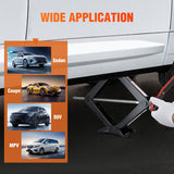 Scissor Jack for Car 2 Ton(4409 lbs), Heavy Duty Steel Scissor Lift Jack Car Kit with Ratchet Wrench for Sedan SUV MPV Tire Changing, 3.9 Inch-15.7 Inch Lifting Range Portable Small Jack Black