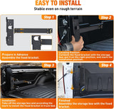 Truck Bed Tool Box Left Drivers Side Truck Tool Box Fit for Ford F-150 1999-2014 ABS Swing Case Truck Bed Storage Box with Lockable Lid Waterproof Wheel Well Toolbox Black