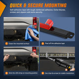 60 Inch Truck Tailgate Strobe Light Strip Tail Emergency Bar Rear Window Warning Lamp Ultra-Bright Double Row 360 LED for Pickup Trailers Construction Vehicles Car SUV, Amber White