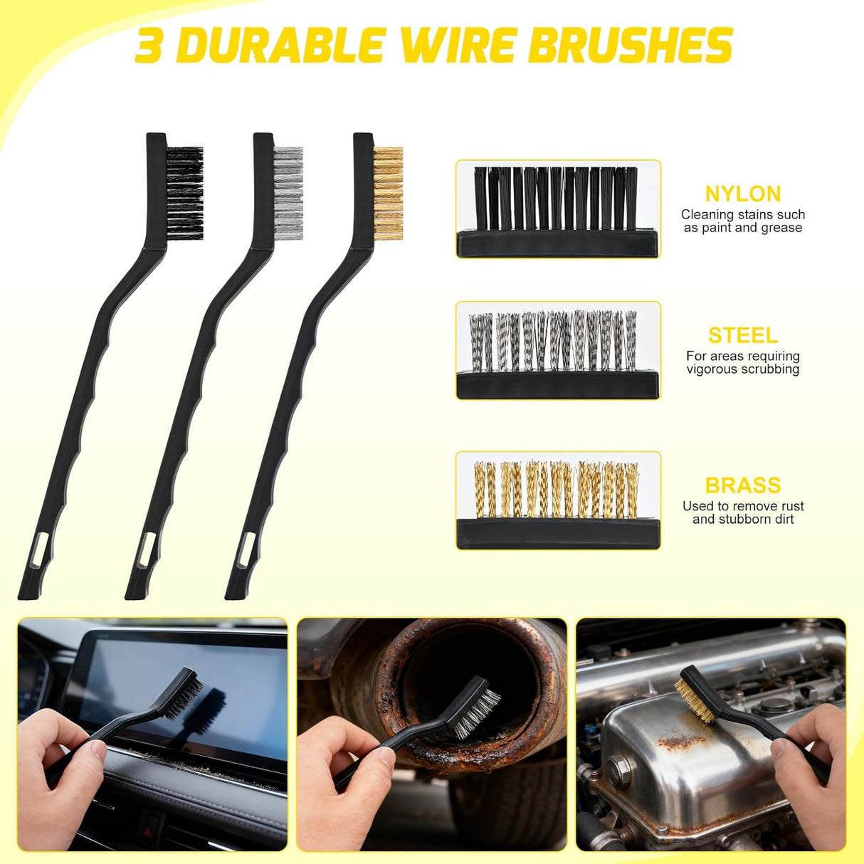 Automotive Tools 37PCS Car Detailing Kit Auto Cleaning Tools Wash Set with Storage Carry Bag Home Use for Interior Exterior Deep Clean Car Care Windshield Dashboard Seat Air Vents Wheels Tires, Yellow