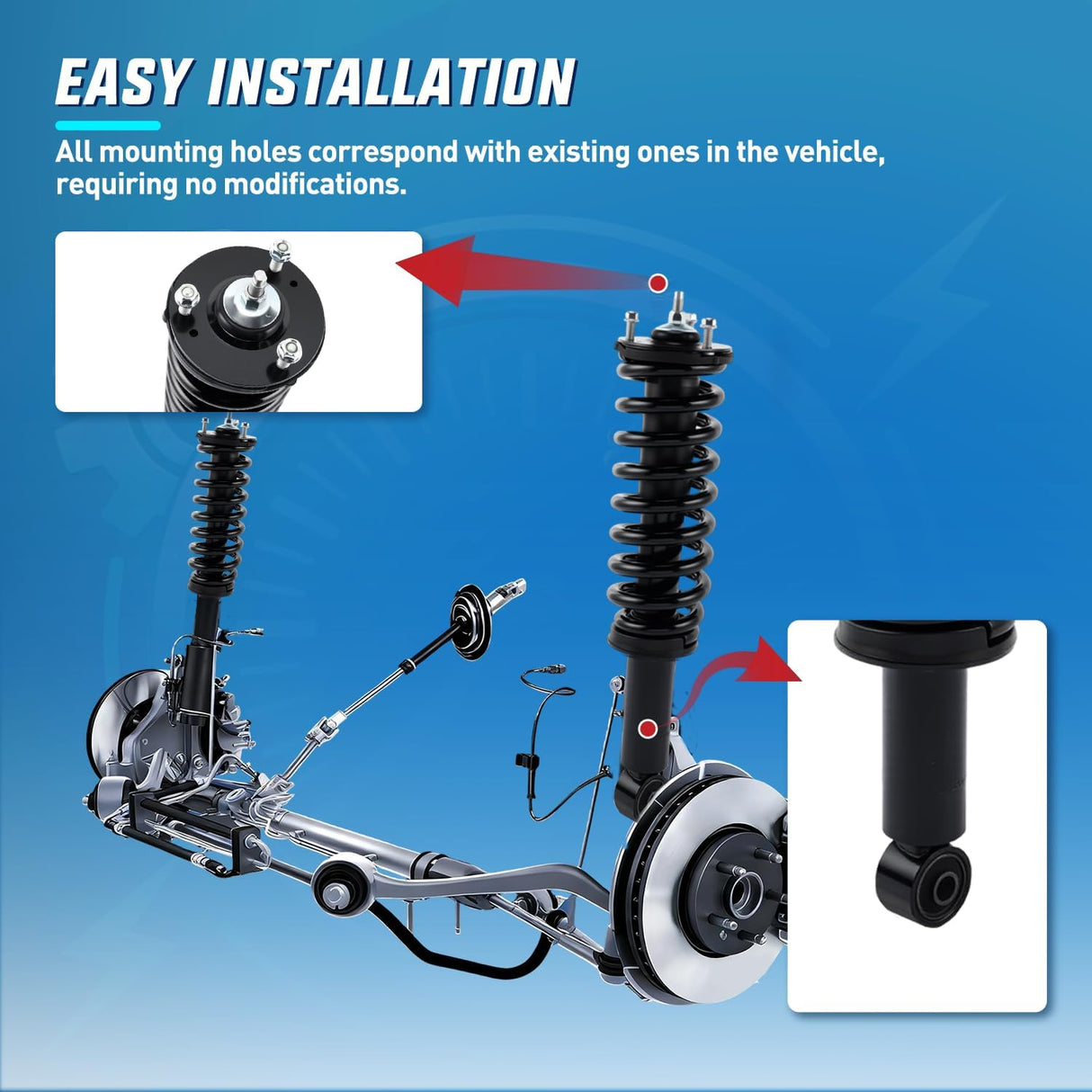 Front Struts Shocks Complete Assembly Kit Compatible with Toyota Tundra 2000 2001 2002 2003 2004 2005 2006 Front Shock Absorber Strut Coil Spring Assembly Pair Replace OE#171347L 171347R, 2PCS