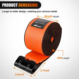 Truck Straps 4 Inch x 30' Heavy Duty Tie Down with Flat Hooks | 16800LBS Break Strength & 5400LBS WLL for Flatbed Trailer Cargo Control Recovery Tree Saver 4 Pack Orange