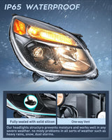 Headlight Assembly Compatible with 2016 2017 Chevy Equinox OE Style Projector Replacement Halogen Headlights Black Housing Amber Reflector Headlamp Passenger and Driver Side